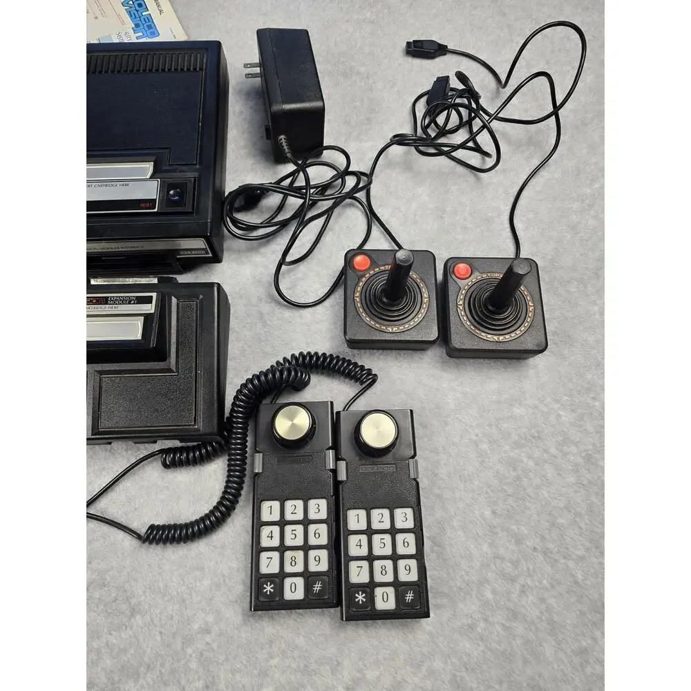 Colecovision Video Game Console With Expansion Module 6 Joysticks 8 Games Tested